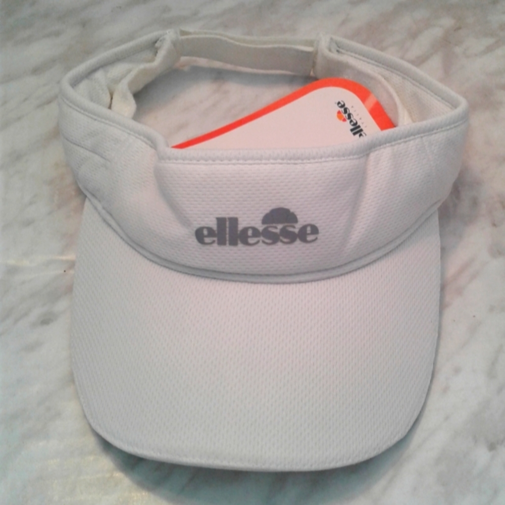 NWT Ellesse Italia Tera Visor Strapback Adjustable Hat one size fits most White